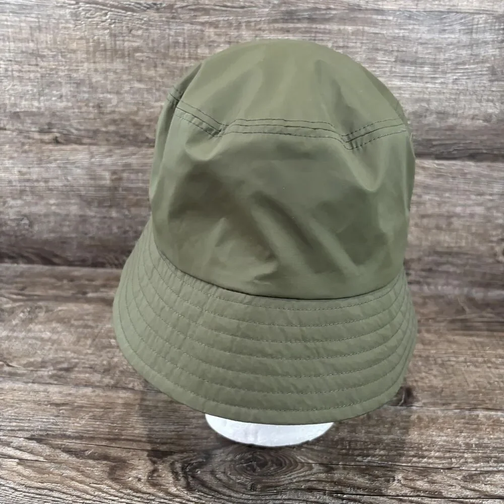 ANINE BING Bucket Hat Women's Large Green Nylon Lined Logo Lightweight